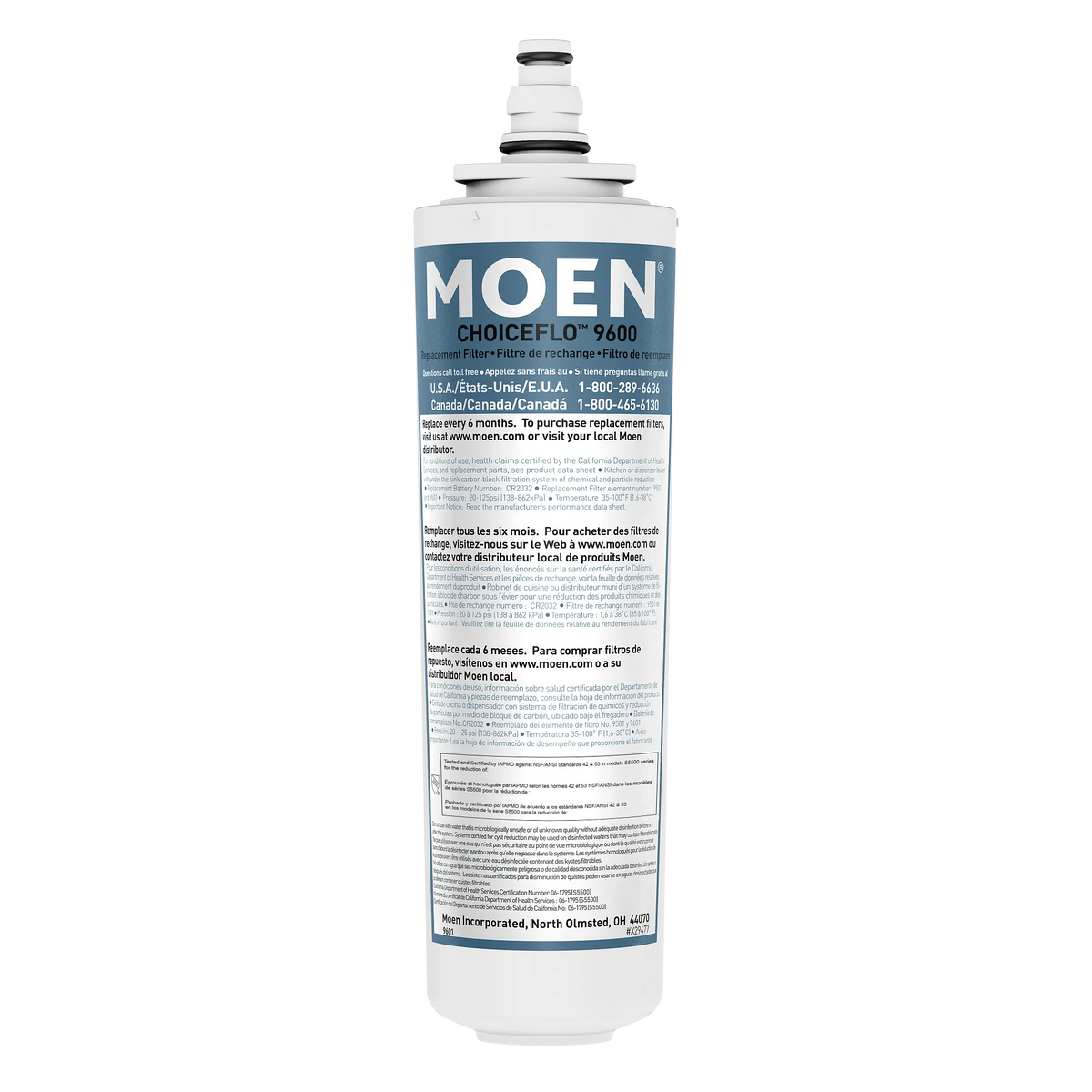 Moen Choiceflo 9600 Replacement Filter For Chateau With Choiceflo, Sip, And Aquasuite Series 9600/9602/9500/9502