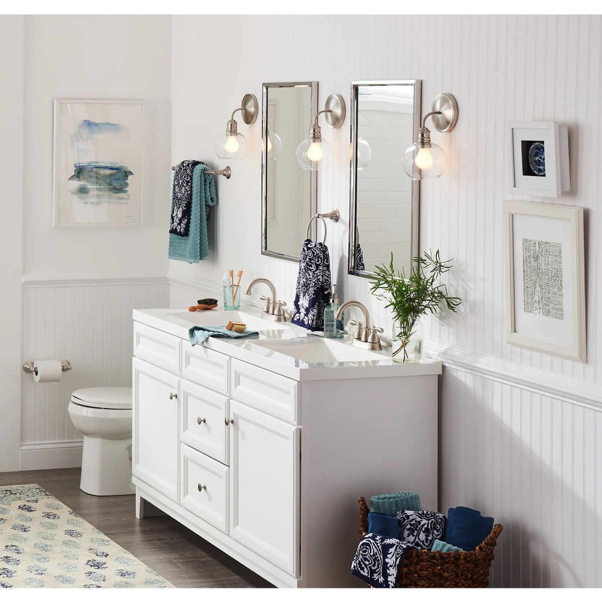 Sage Brushed nickel Towel Bar/Towel Ring