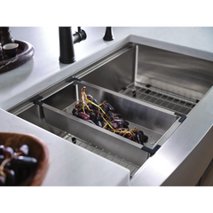 Luxe Chef 33" Workstation Undermount Apron Front Single Bowl Sink With Accessories