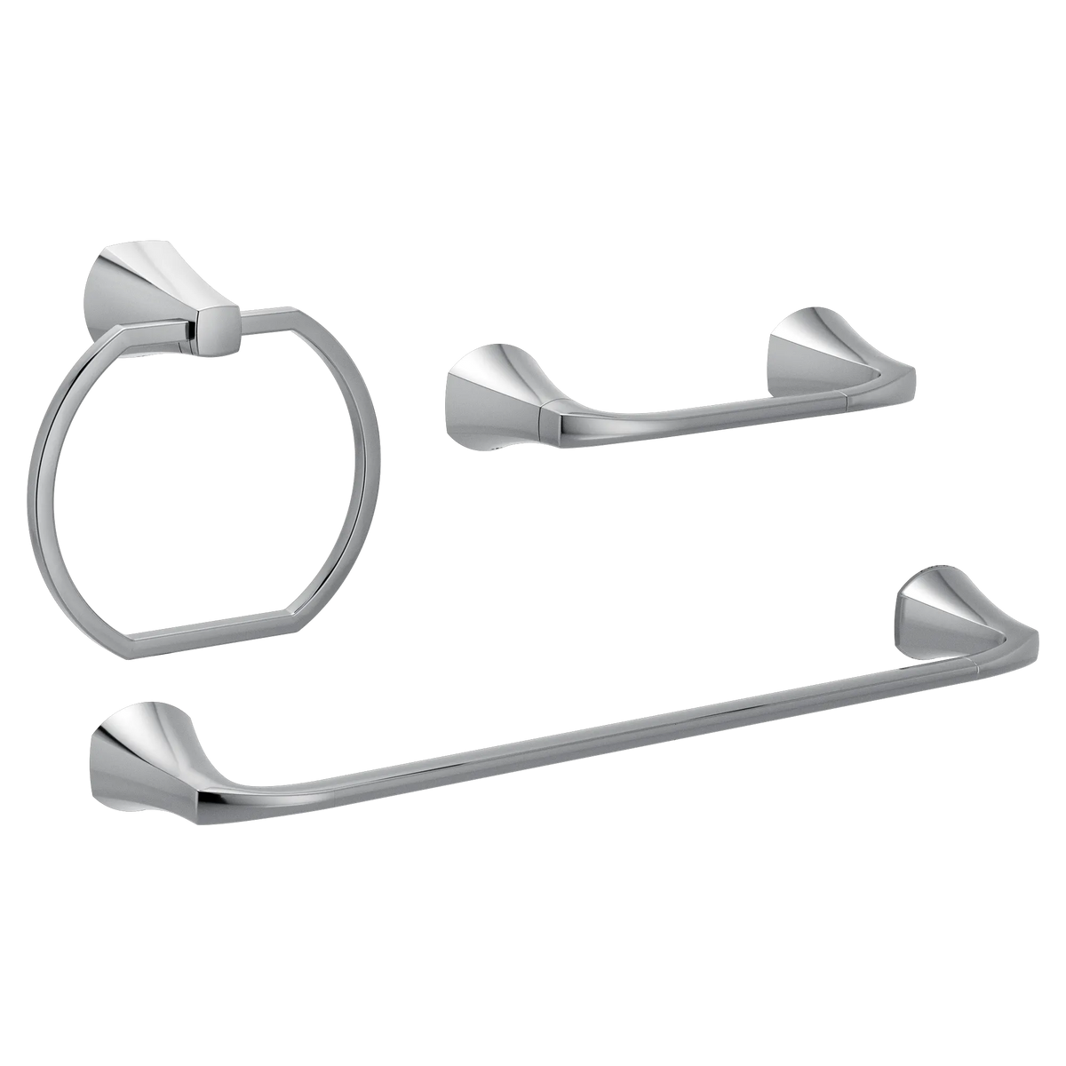 Lindor 3 Pc Kit: Pivoting Paper Holder, Towel Bar and Towel Ring