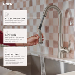 Ronan One-Handle Pulldown Kitchen Faucet with Swivel Control