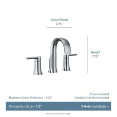 Doux Chrome two-handle high arc bathroom faucet