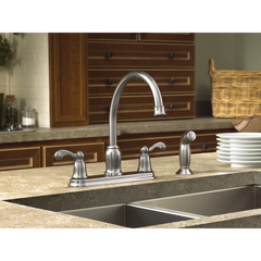 Traditional Chrome Two-Handle High Arc Kitchen Faucet