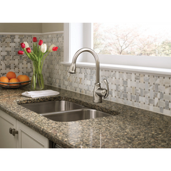 Terrace Chrome One-Handle High Arc Pulldown Kitchen Faucet