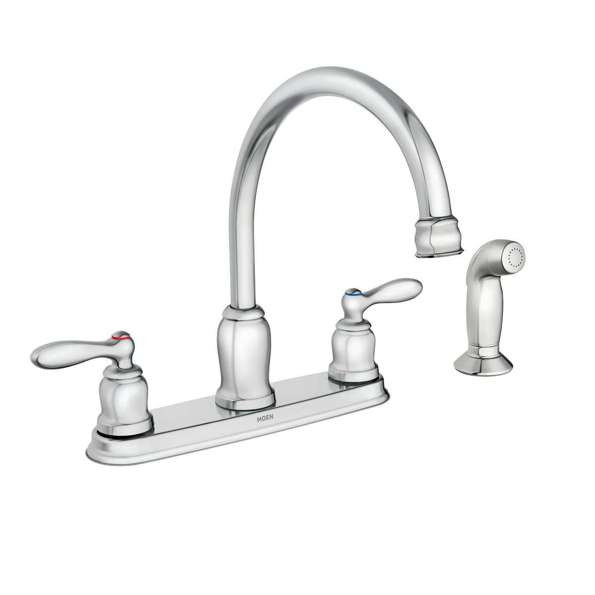 Caldwell Chrome two-handle high arc kitchen faucet