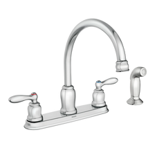 Caldwell Chrome two-handle high arc kitchen faucet