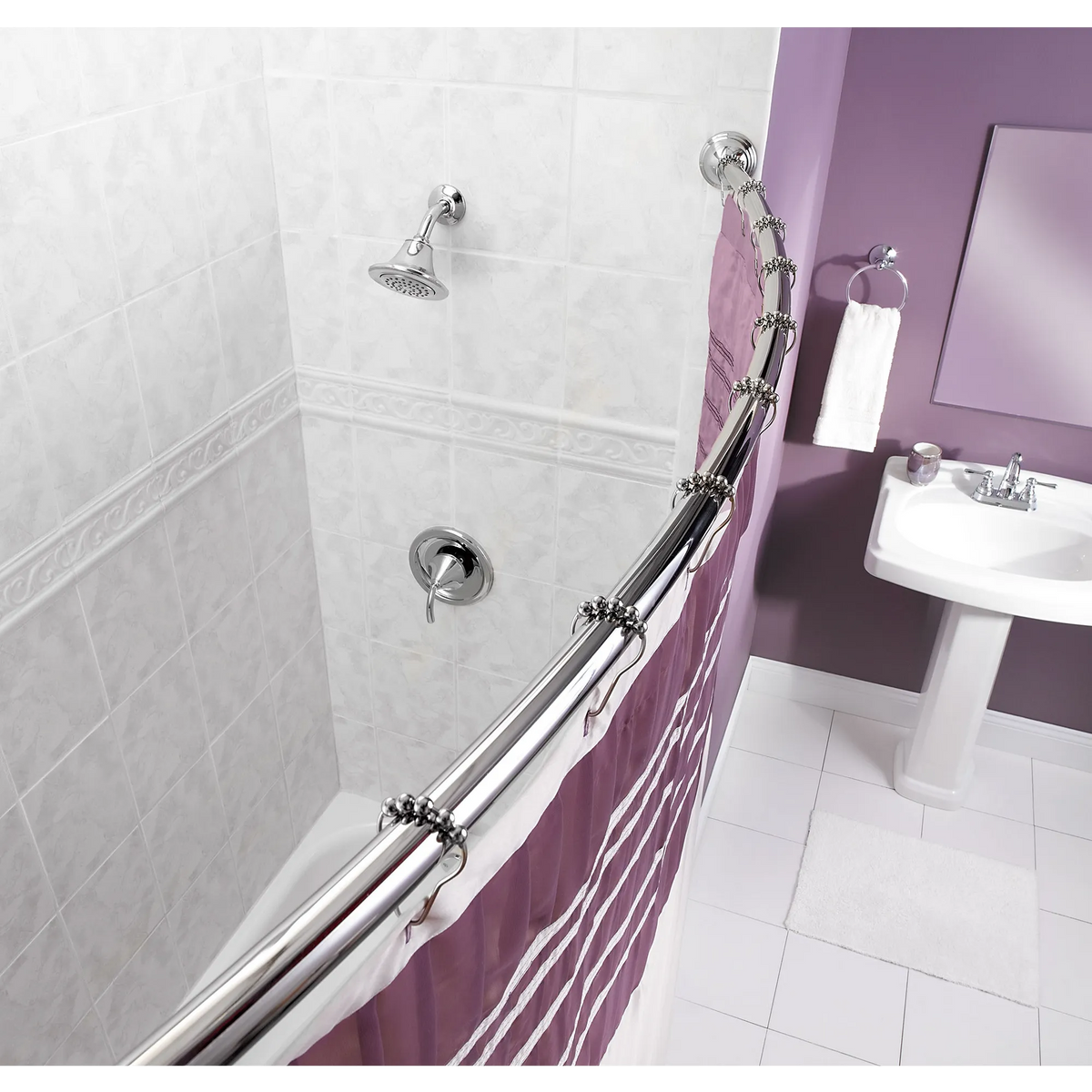 Curved Shower Rods Chrome 5' Curved Shower Rod