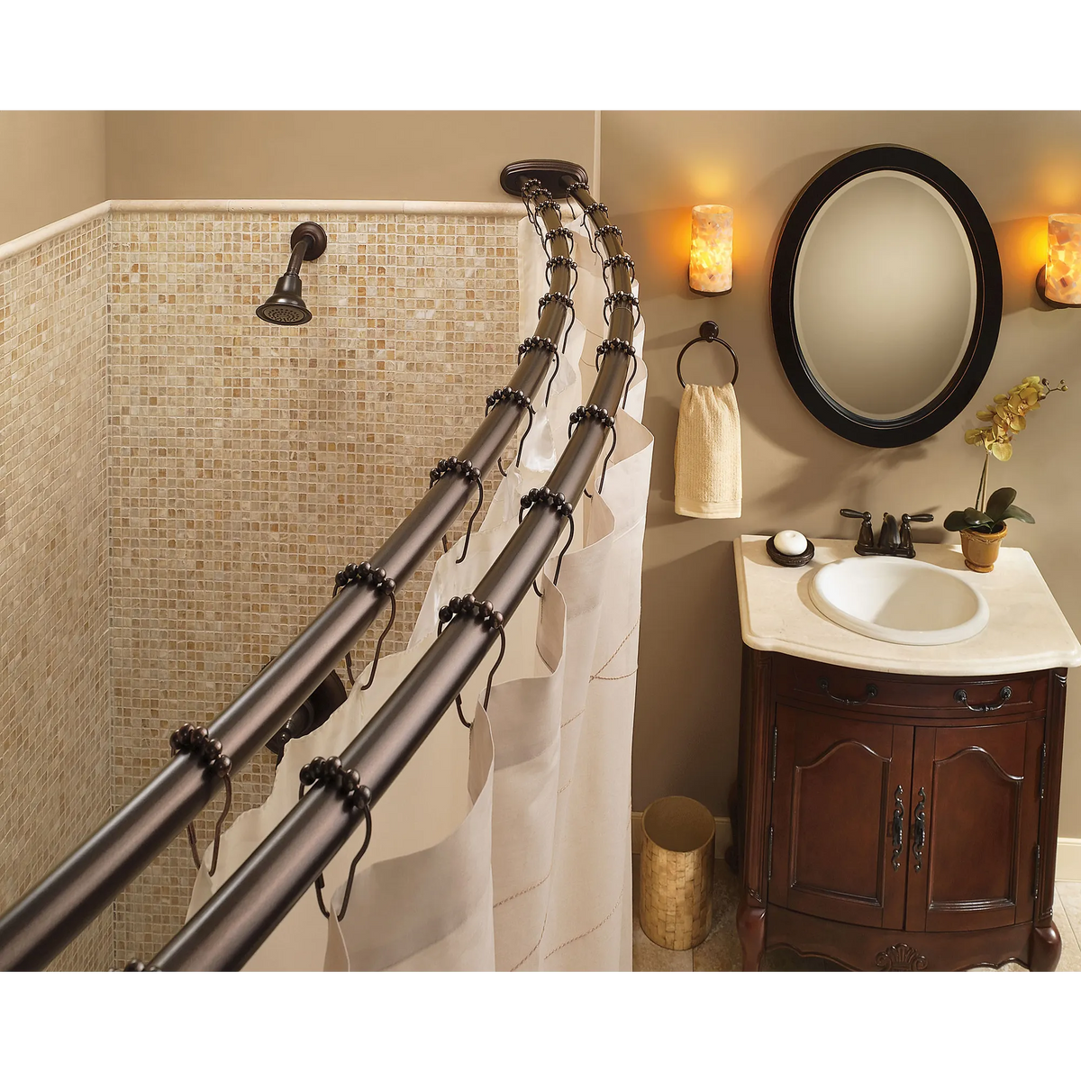 Brantford Chrome two-handle low arc bathroom faucet