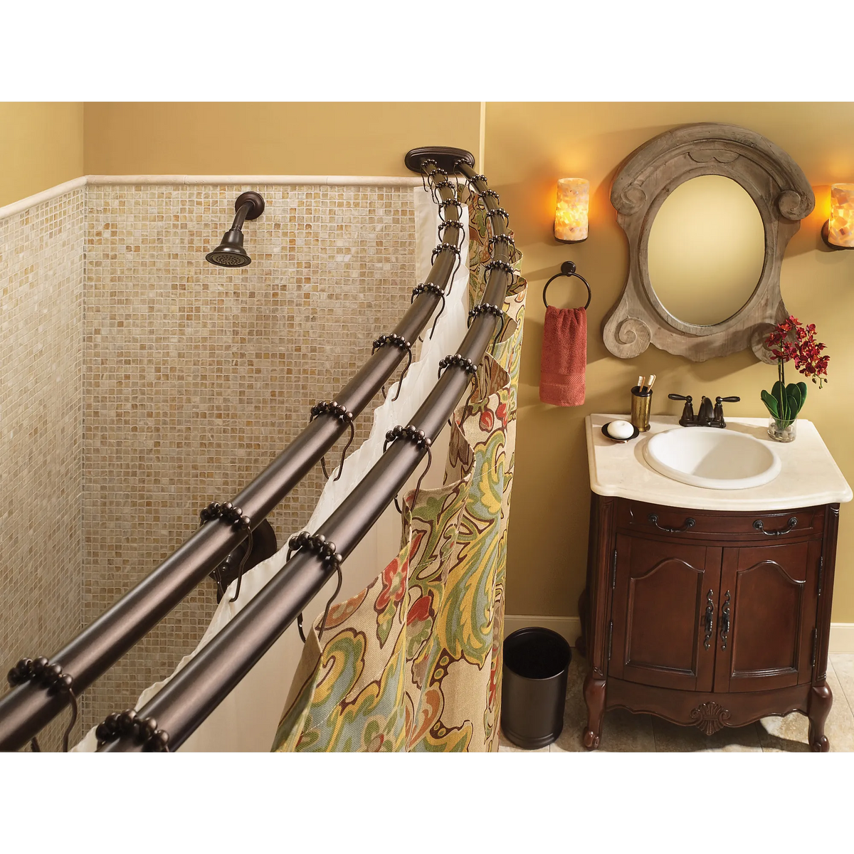 Moen Chrome adjustable curved shower rod