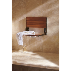 Bath Safety Old world bronze and Teak Folding Shower Seat