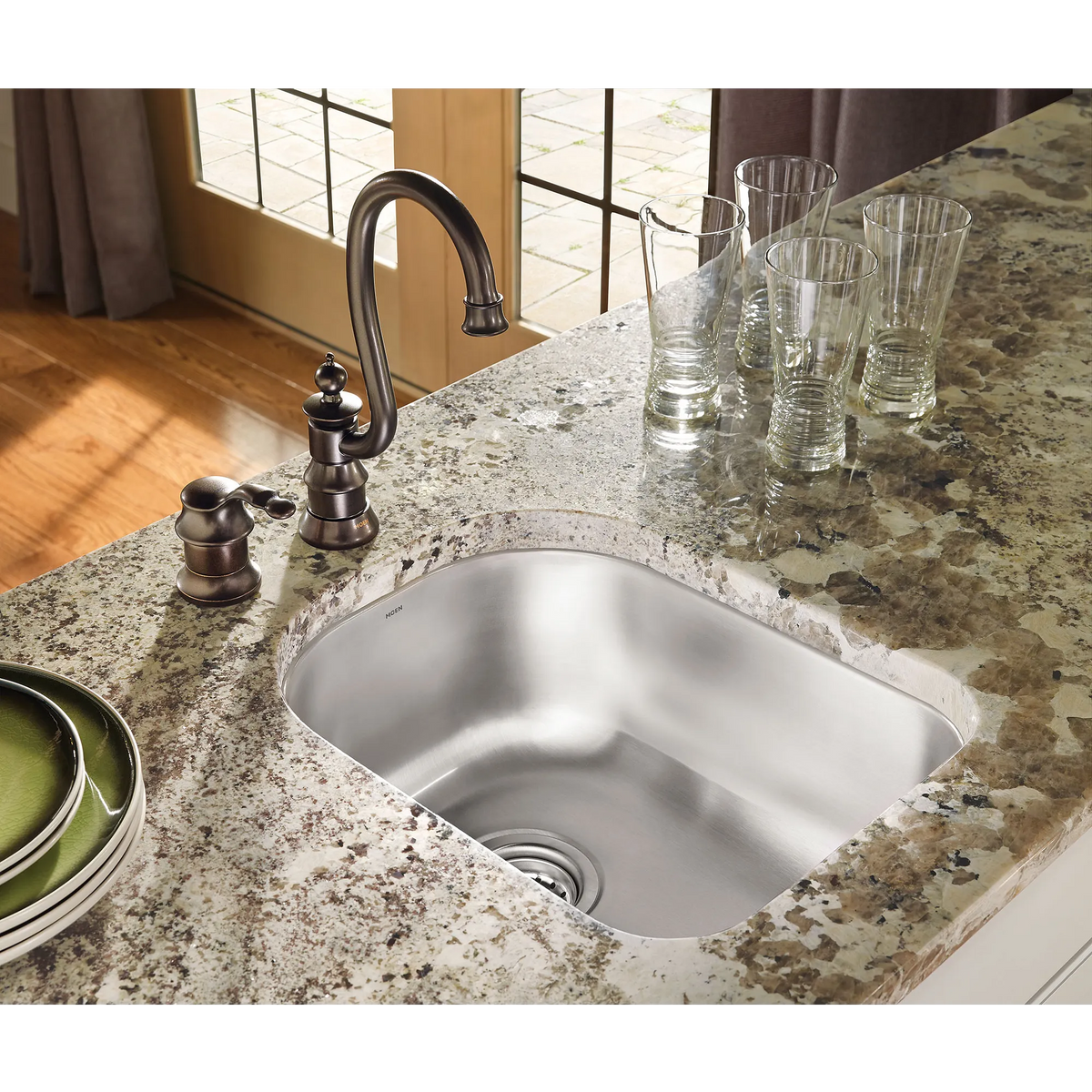Waterhill Chrome one-handle high arc bar faucet