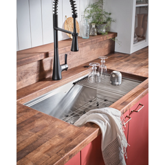 Luxe Chef 32" Workstation Undermount Single Bowl Sink With Accessories
