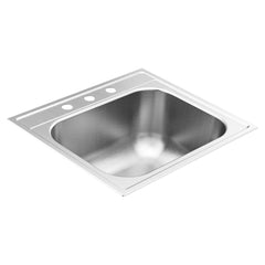 1800 Series 25" x 22" Stainless Steel 18 Gauge Single Bowl Drop In Sink