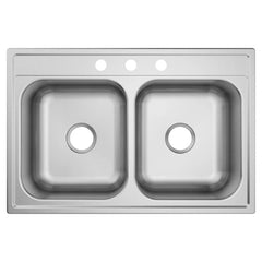 DISCONTINUED 1800 Series 33"x22" stainless steel 18 gauge double bowl drop in sink