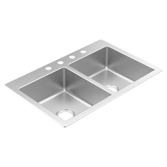 Prep 33" Stainless Steel  Drop-in Double Bowl Sink