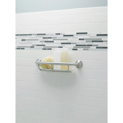 Brushed nickel 16" Grab Bar with Shelf