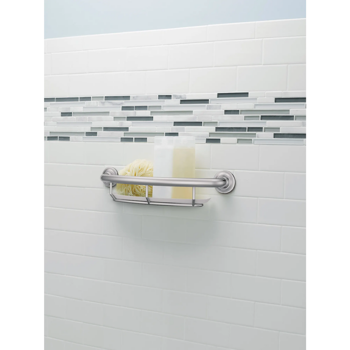 Chrome 16" Grab Bar with Shelf