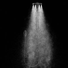 Moen Spa Shower Matte Black Two-Function 7.9" Diameter Spray Head Standard With Handshower