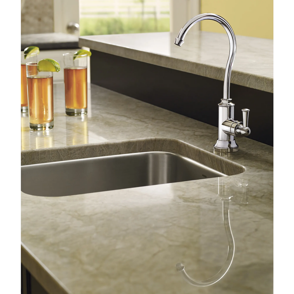 Sip Traditional Chrome One-Handle High Arc Beverage Faucet