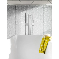 90 Degree Chrome one-handle tub filler includes hand shower
