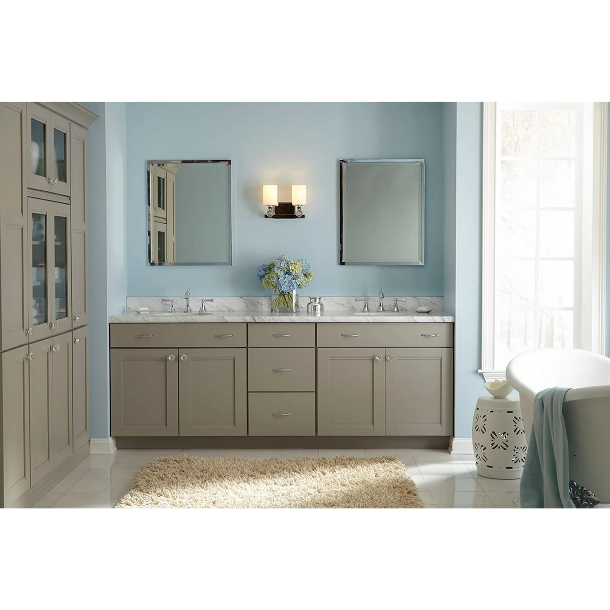Wynford Chrome two-handle high arc bathroom faucet