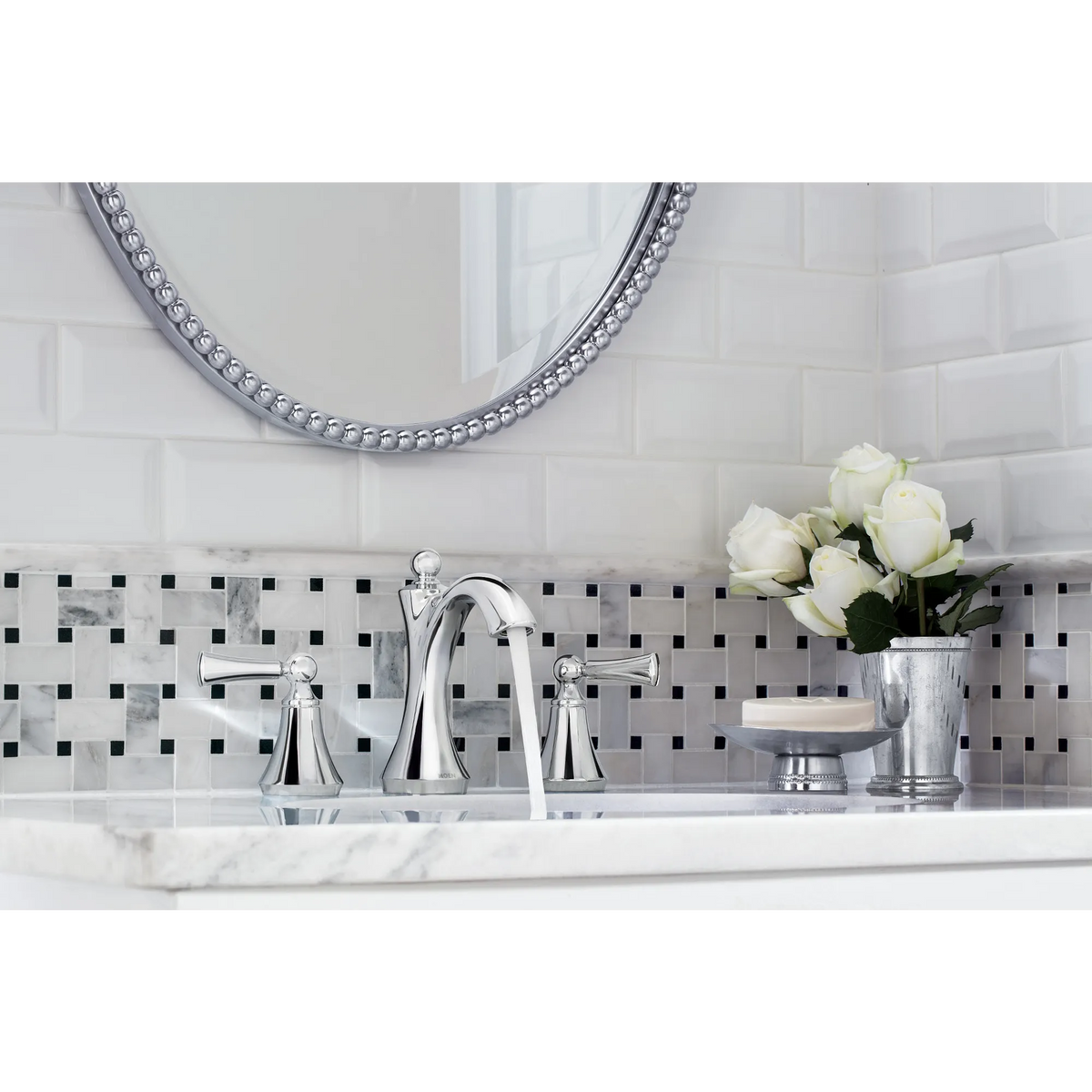 Wynford Chrome Two-Handle High Arc Bathroom Faucet