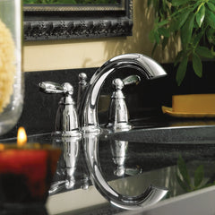 Brantford Chrome two-handle low arc bathroom faucet