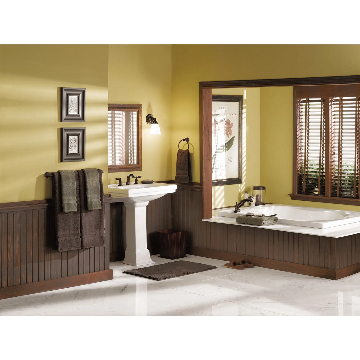Brantford Chrome Two-Handle Low Arc Roman Tub Faucet including Handheld Shower