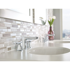 Rizon Chrome Two-Handle Low Arc Bathroom Faucet