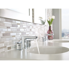 Rizon Chrome Two-Handle Low Arc Bathroom Faucet