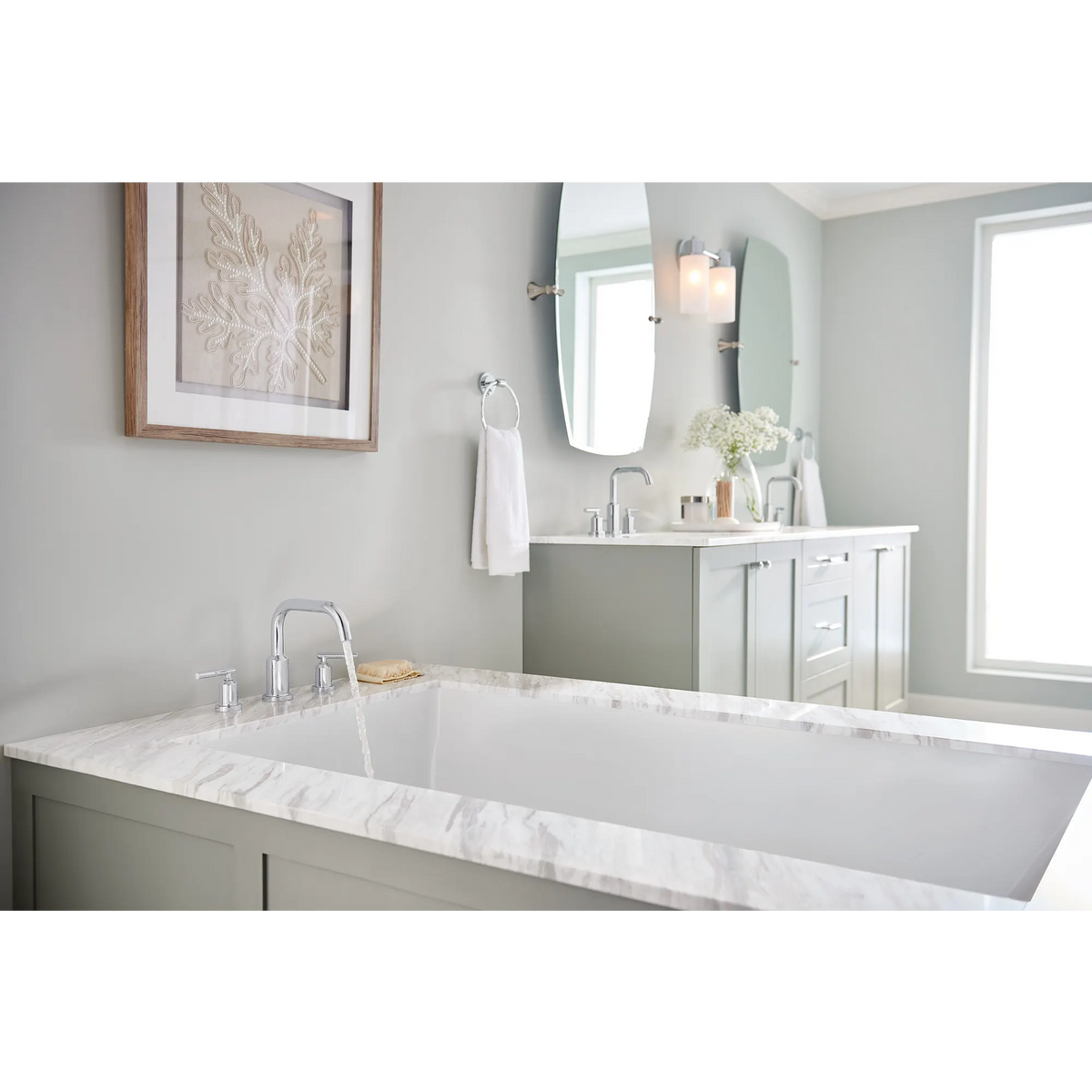 Gibson Chrome Two-Handle High Arc Bathroom Faucet