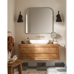 Weymouth Chrome Two-Handle High Arc Wall Mount Bathroom Faucet