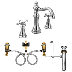 Weymouth Chrome two-handle high arc bathroom faucet