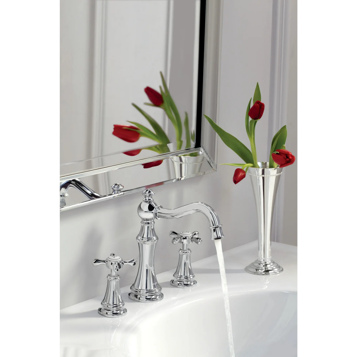 Weymouth Chrome Two-Handle High Arc Bathroom Faucet