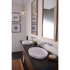 Arris Chrome Two-Handle Wall Mount Bathroom Faucet