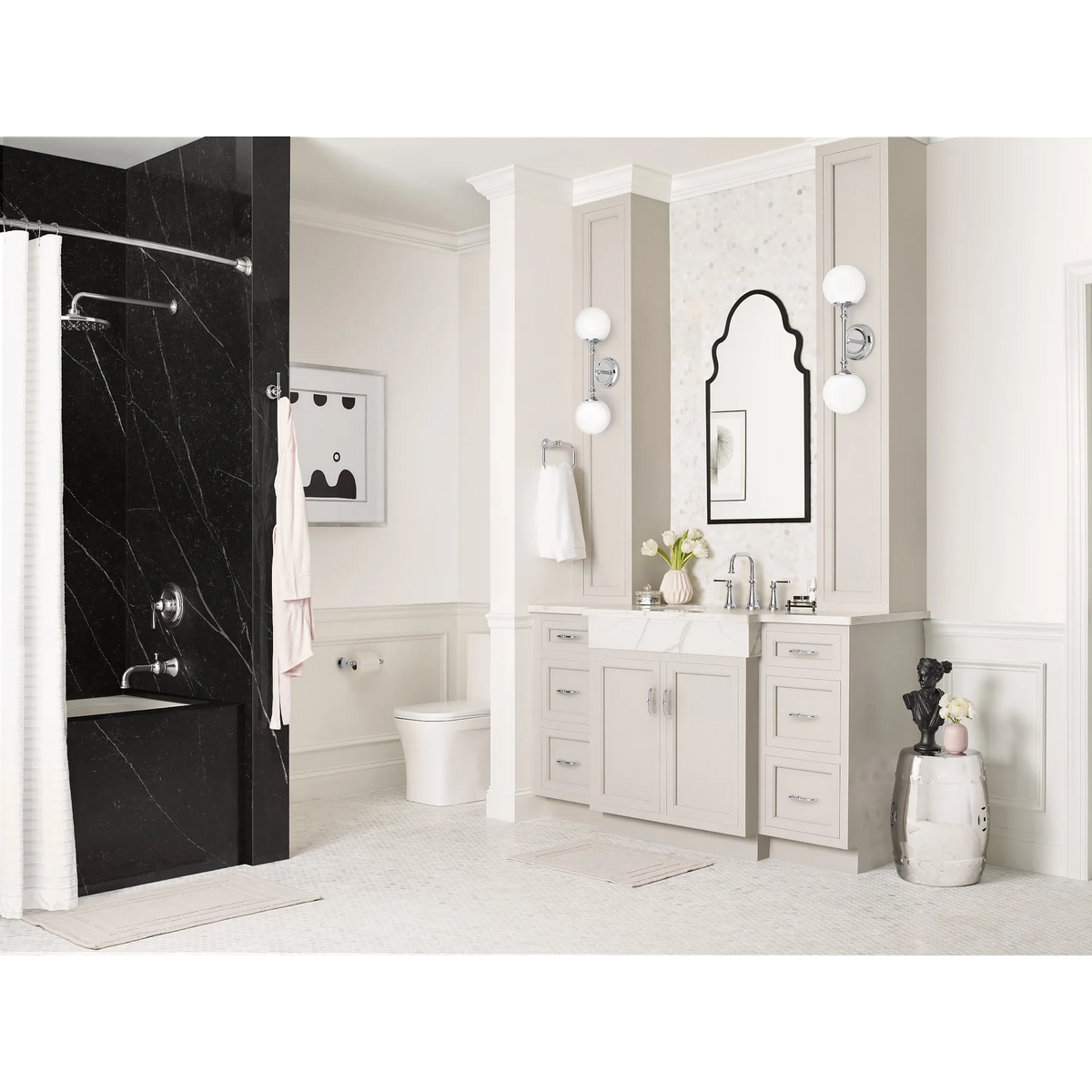 Colinet Chrome two-handle high arc bathroom faucet