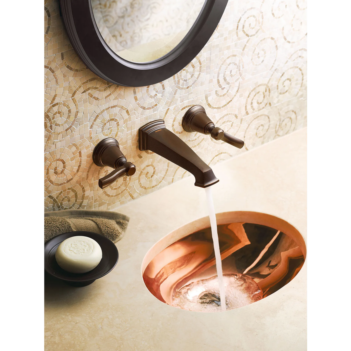 Rothbury Chrome two-handle wall mount bathroom faucet