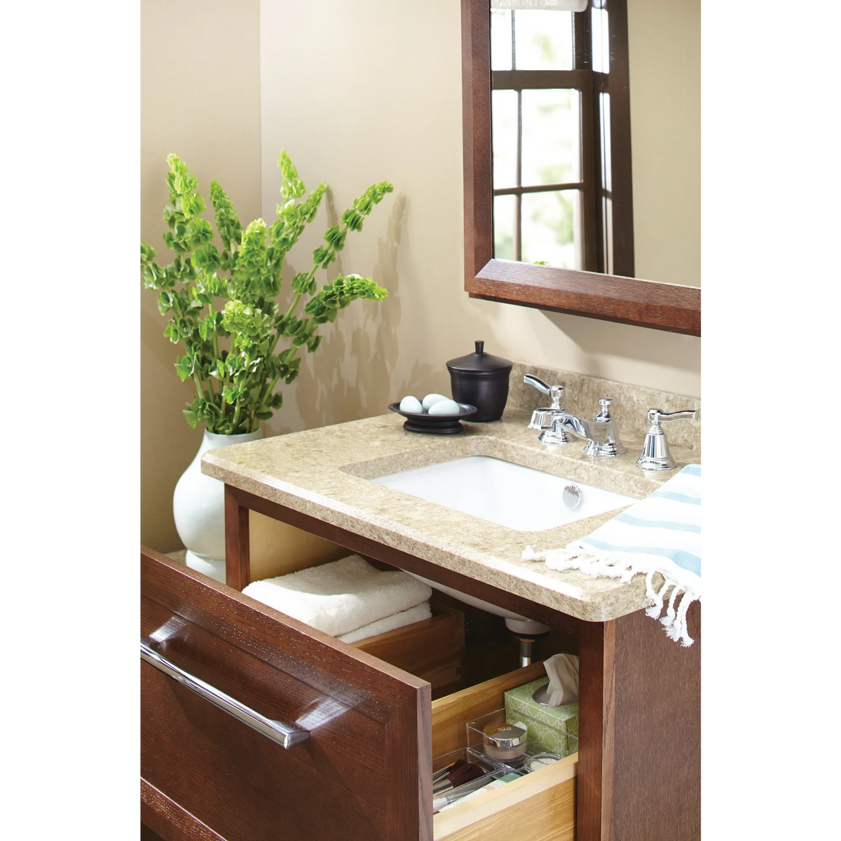 Rothbury Chrome Two-Handle Low Arc Bathroom Faucet