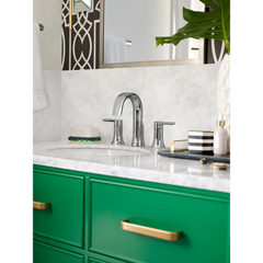 Doux Chrome Two-Handle High Arc Bathroom Faucet