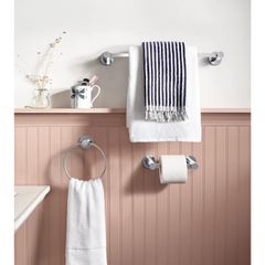Avri Chrome pivoting paper holder towel bar towel ring