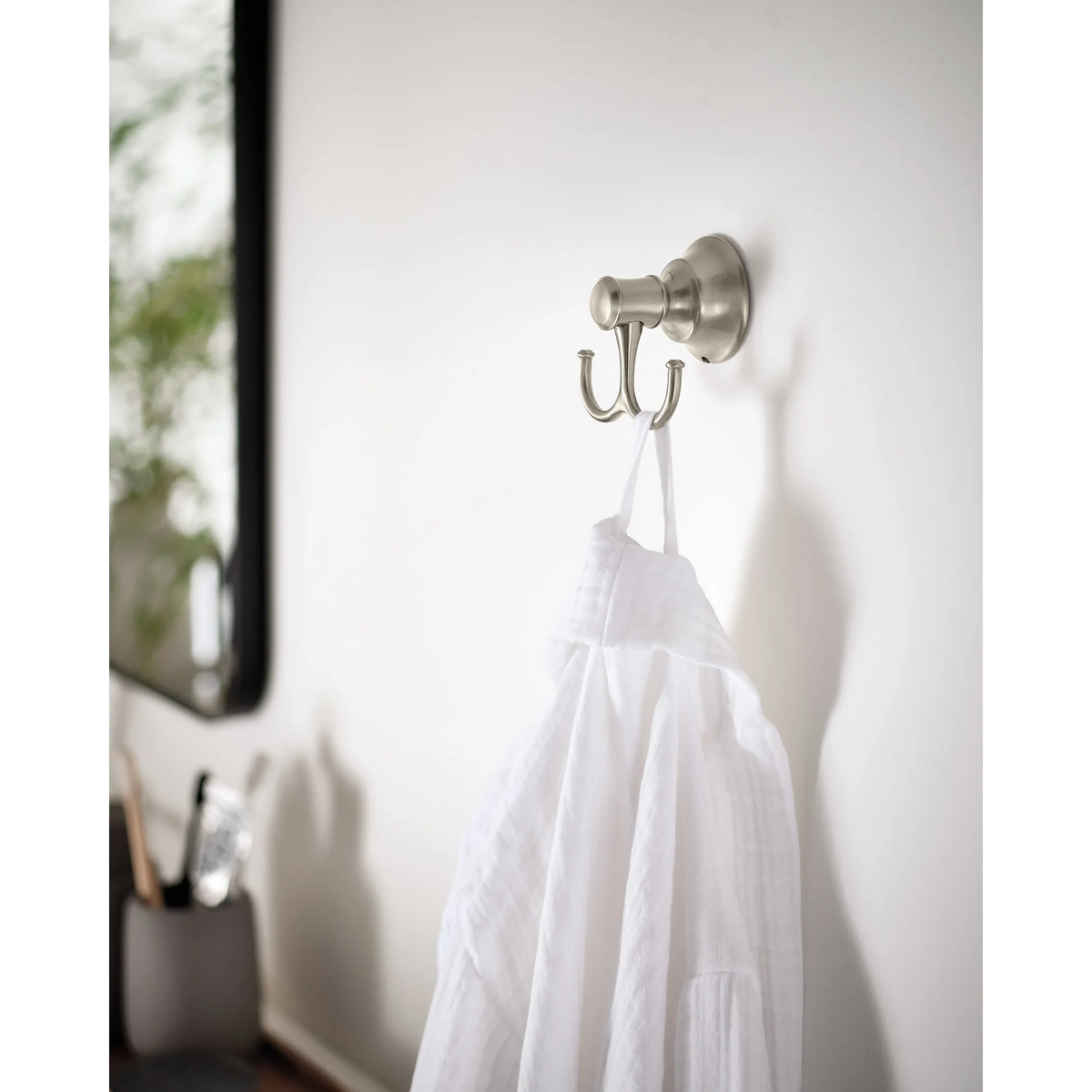 Gilmour Spot resist brushed nickel double robe hook