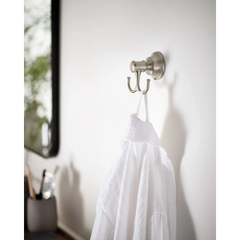 Gilmour Spot resist brushed nickel double robe hook