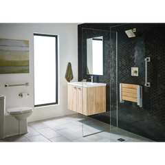 Moen Home Care Stainless and Teak Folding Shower Seat